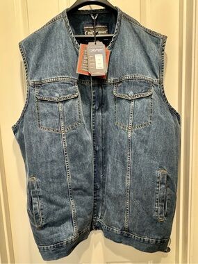 NWT Daniel Smart Denim Vest Jacket - Blue Sleeveless Men’s Jacket